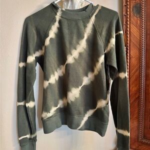 Spiritual Gangster Tie-Dye Crew in Green and White XS Sweatshirt